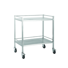 Double Instrument trolley with Rails - 1 Shelf 