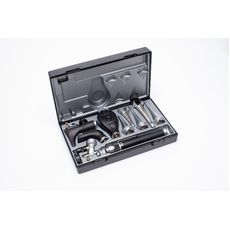 Vet Delux Set 3.5v AA Handle -Opthalmoscope ,Operating Otoscope, Tongue Depressor, Nasal Speculum, 4/5/6/7.5/9.4mmMetal Speculas and 4 replacement